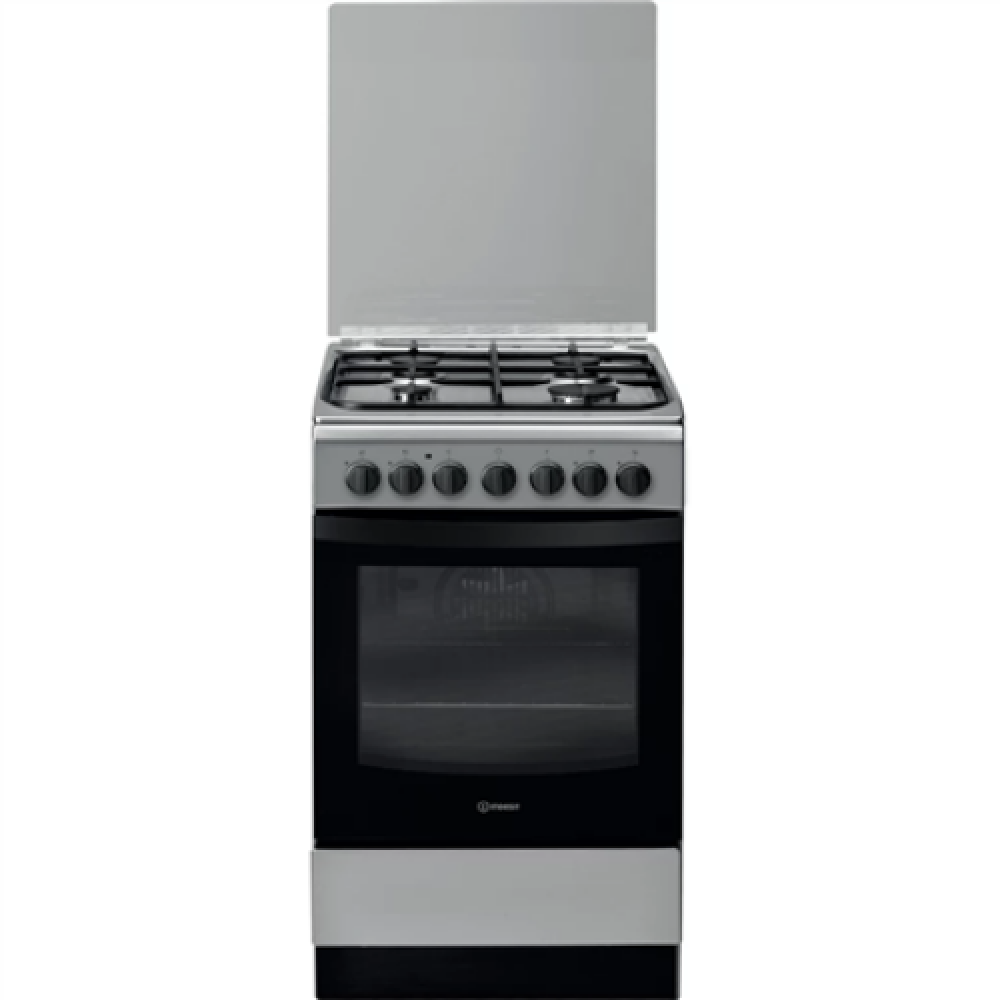 INDESIT Cooker , IS5G5PHX/E/1 , Hob type Gas , Oven type Electric , Stainless steel , Width 50 cm , Grilling , Depth 60 cm , 60 L