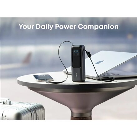 Anker Zolo Powerbank , A1695H11 , 25000 mAh , Built-In USB-C and Retractable Cable) , Grey