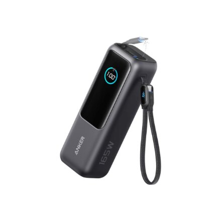 Anker Zolo Powerbank , A1695H11 , 25000 mAh , Built-In USB-C and Retractable Cable) , Grey