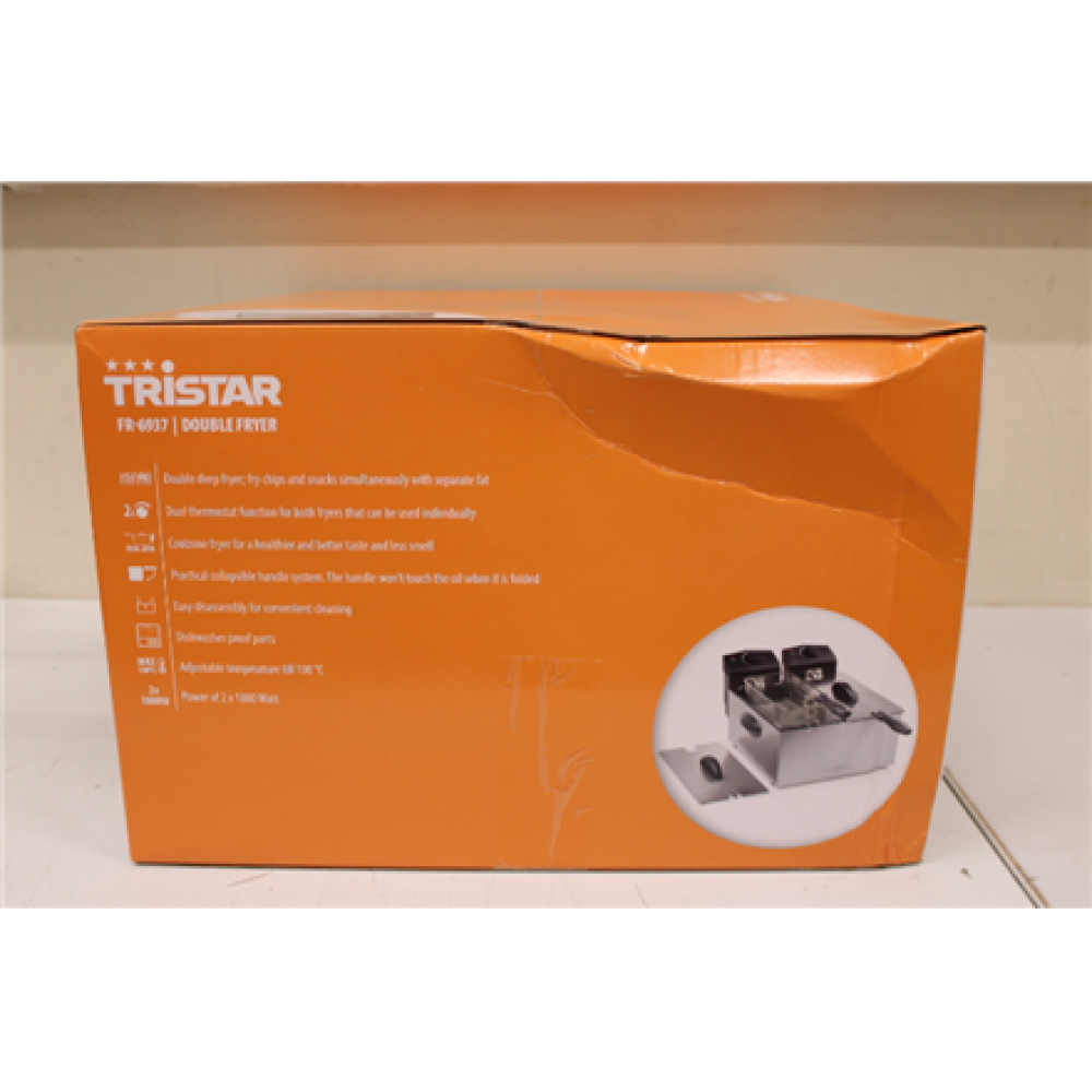 SALE OUT. Tristar FR-6937 Double Fryer, Stainless Steel , Tristar , Double Fryer , FR-6937 , Power 2 x 1800 W , Capacity 6 L , DAMAGED PACKAGING