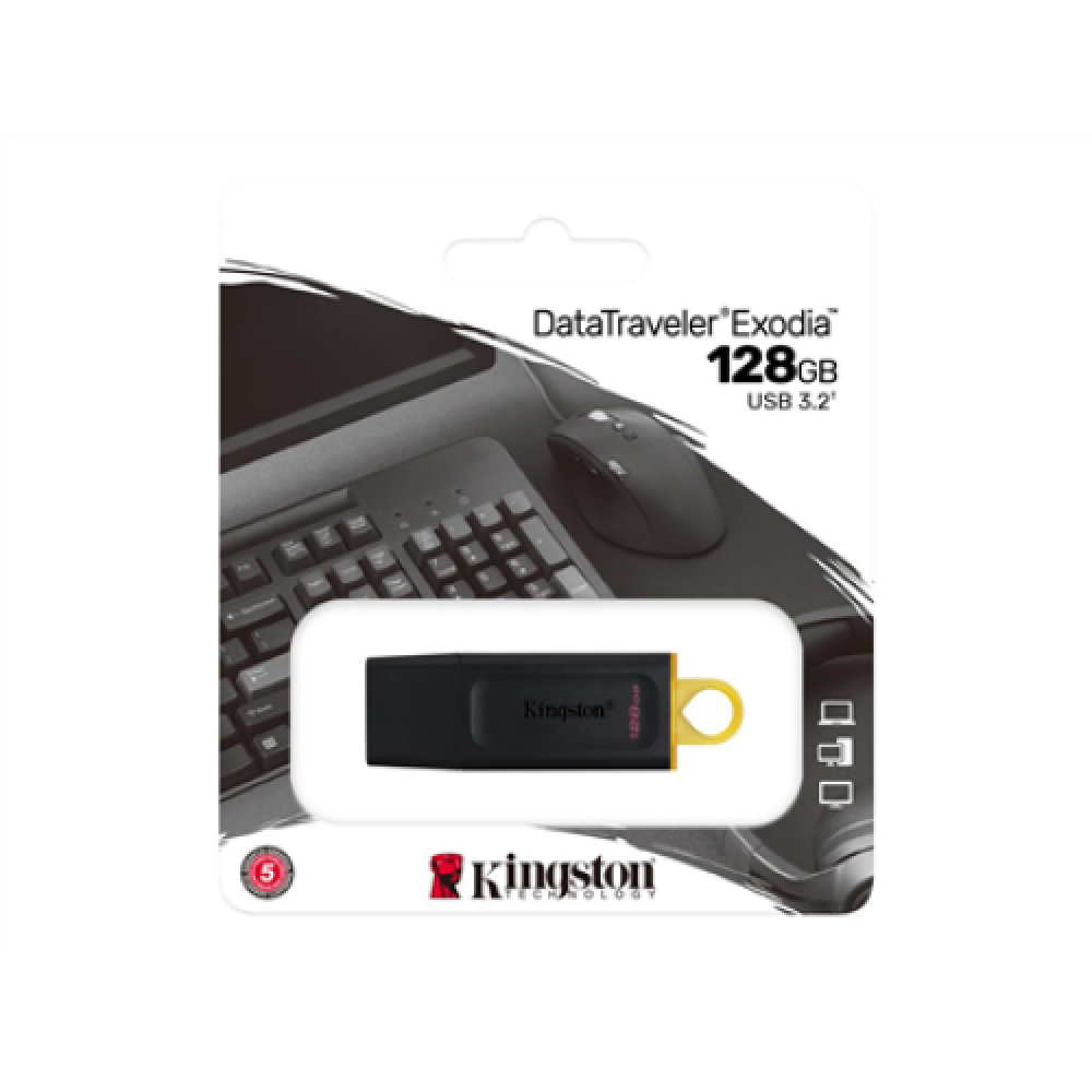 Kingston , DataTraveler Exodia , 128 GB , USB 3.2 , Black