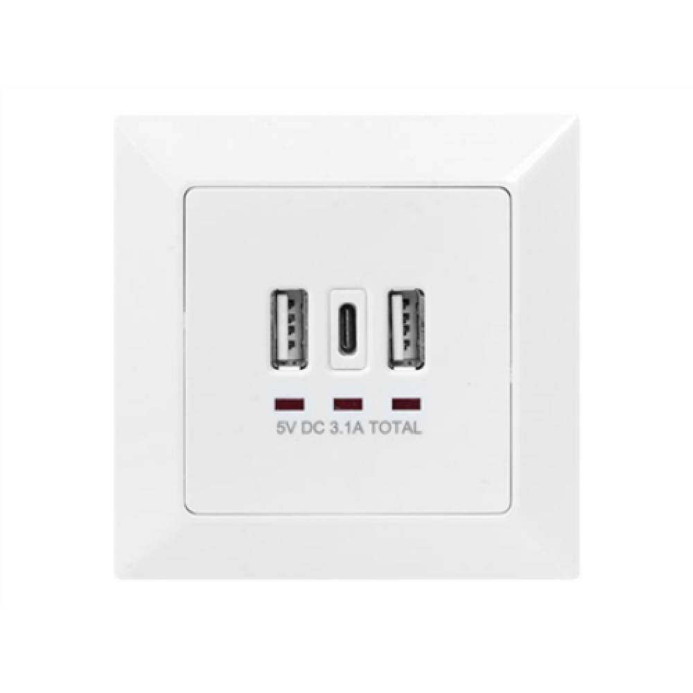 Digitus , Socket with USB A & USB-C Ports, flush mounted