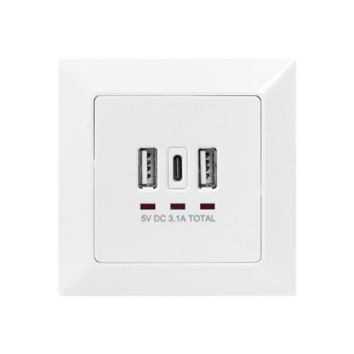 Digitus , Socket with USB A & USB-C Ports, flush mounted