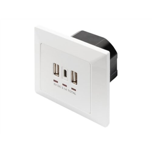 Digitus , Socket with USB A & USB-C Ports, flush mounted
