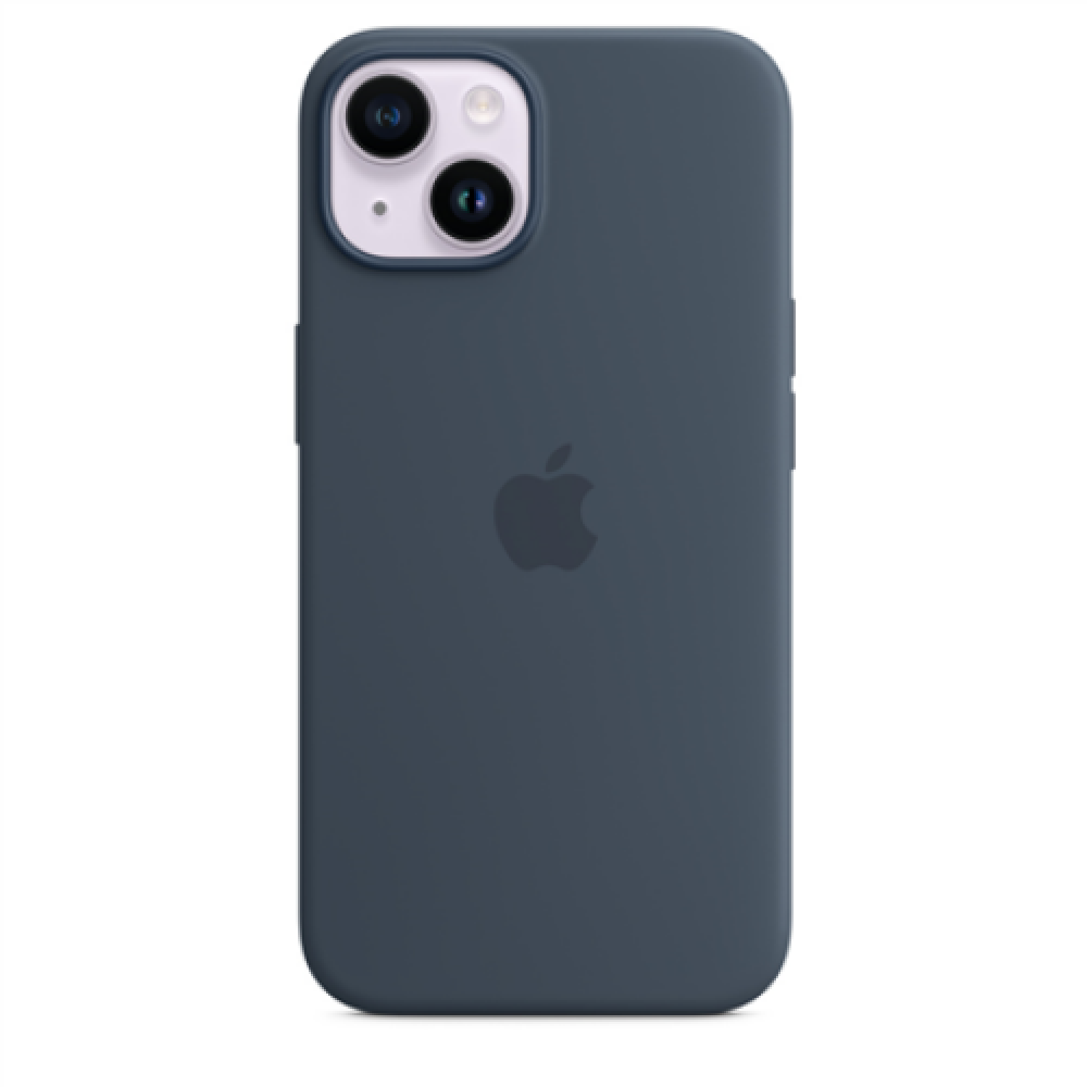 Apple 14 Silicone Case with MagSafe Storm Blue
