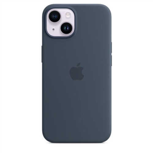 Apple 14 Silicone Case with MagSafe Storm Blue