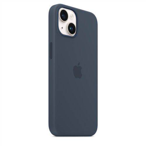 Apple 14 Silicone Case with MagSafe Storm Blue