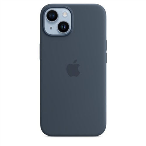 Apple 14 Silicone Case with MagSafe Storm Blue