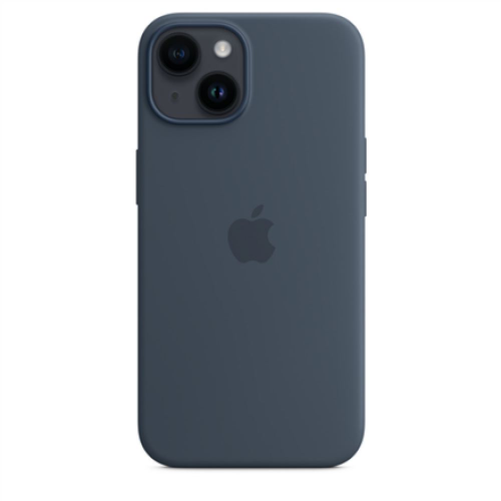 Apple 14 Silicone Case with MagSafe Storm Blue