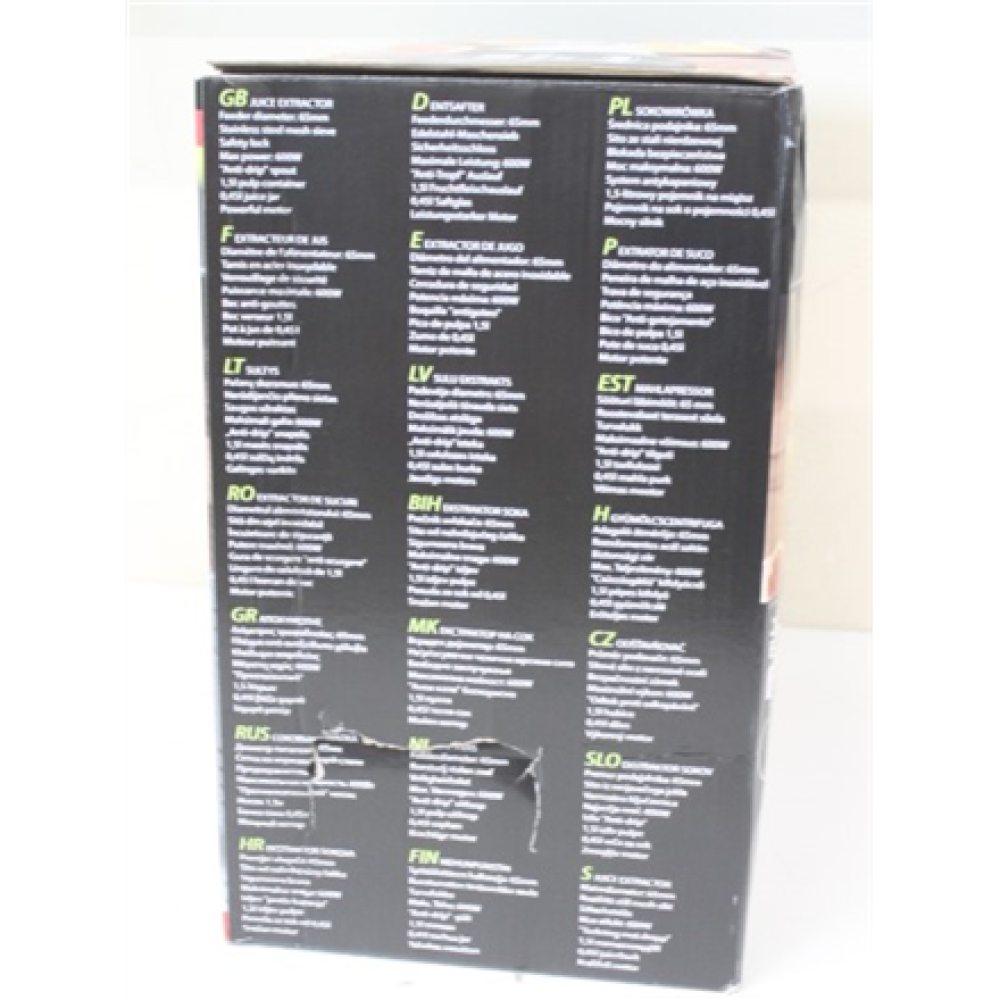 SALE OUT. , Mesko , Juicer , MS 4126 , Type Automatic juicer , Stainless steel , 600 W , Extra large fruit input , Number of speeds 3 , DAMAGED PACKAGING