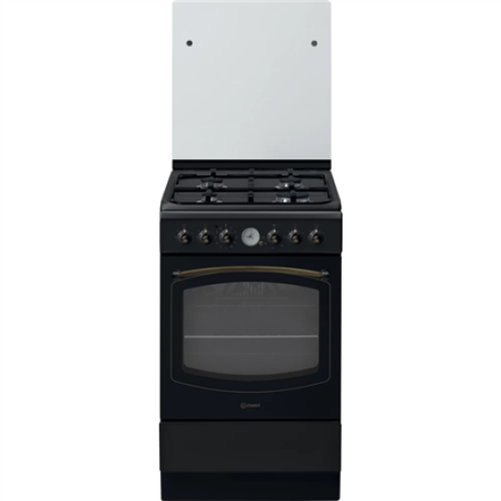 INDESIT , Cooker , IS5G8MHA/E , Hob type Gas , Oven type Electric , Black , Width 50 cm , Grilling , Depth 60 cm , 60 L