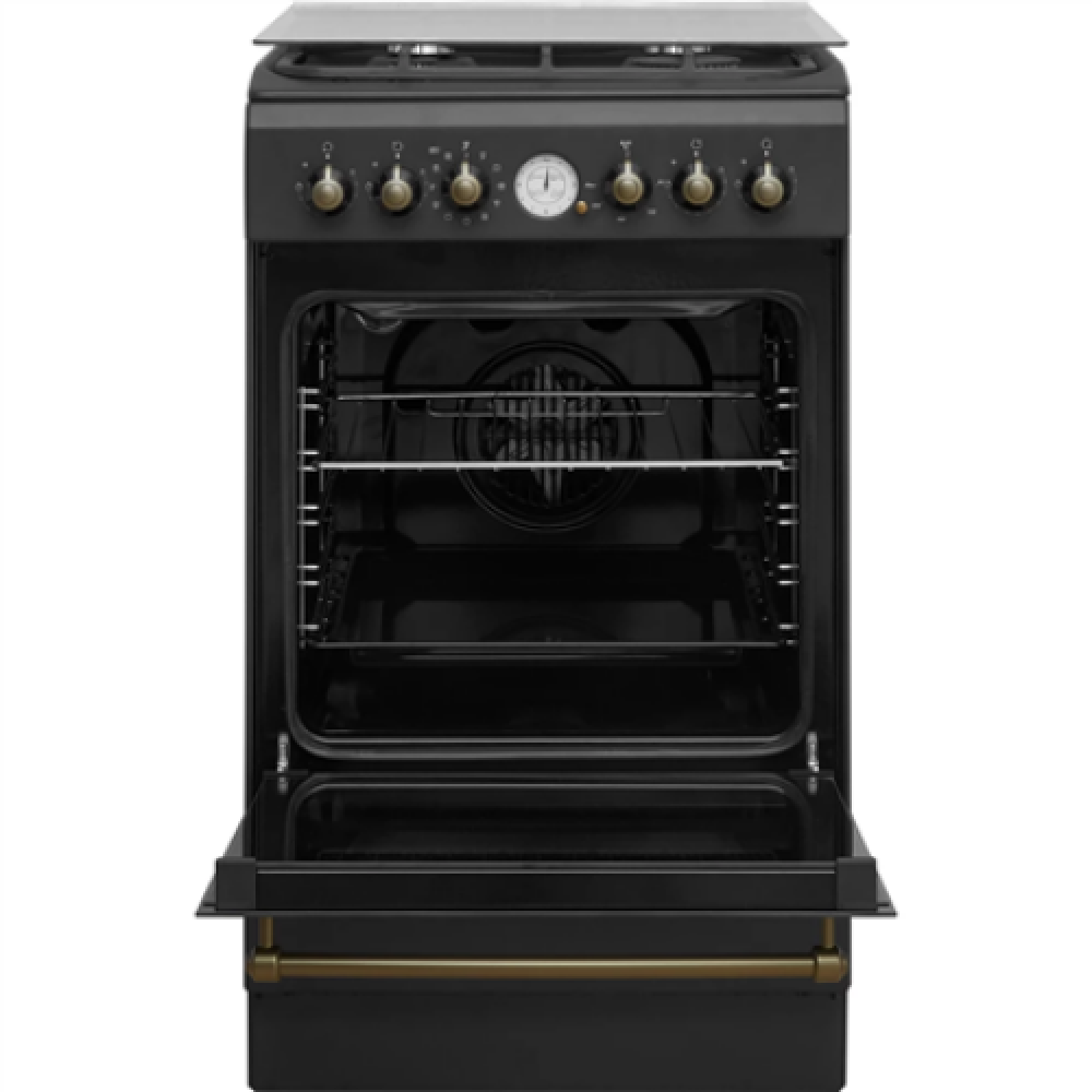 INDESIT , Cooker , IS5G8MHA/E , Hob type Gas , Oven type Electric , Black , Width 50 cm , Grilling , Depth 60 cm , 60 L