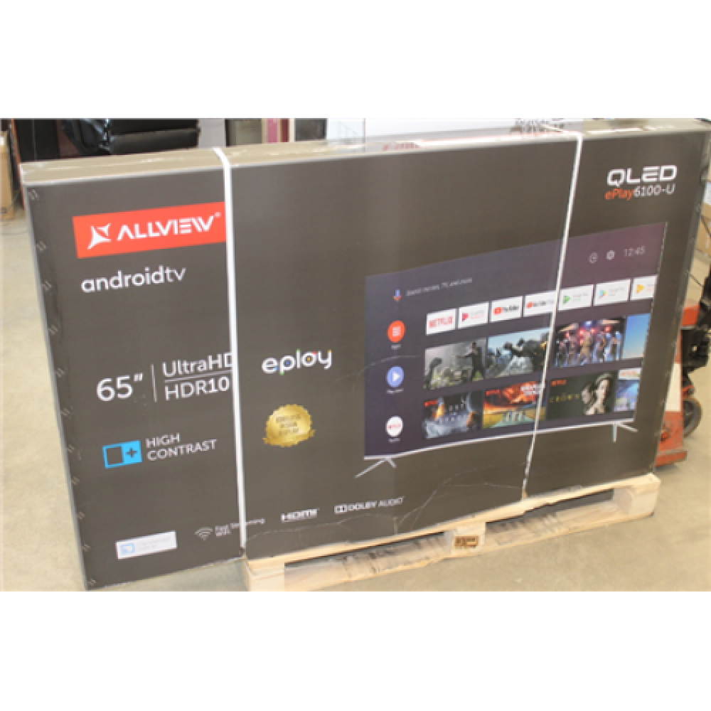 SALE OUT. Allview QL65ePlay6100-U 65 (164 cm), Smart TV, Android TV, UHD, 3840 x 2160, Wi-Fi, DVB-C DVB-T/T2, Black, DAMAGED PACKAGING