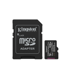 Kingston Canvas Select Plus , 512 GB , microSD , Flash memory class Class 10, UHS-I, U1/U3, video class 10/30, A1