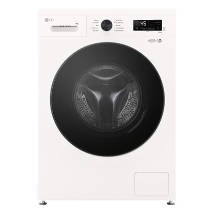 LG , Washing machine , F4X1009NWB , Energy efficiency class A , Front loading , Washing capacity 9 kg , 1400 RPM , Depth 55 cm , Width 60 cm , Display , LED , Steam function , Direct drive , Wi-Fi , White