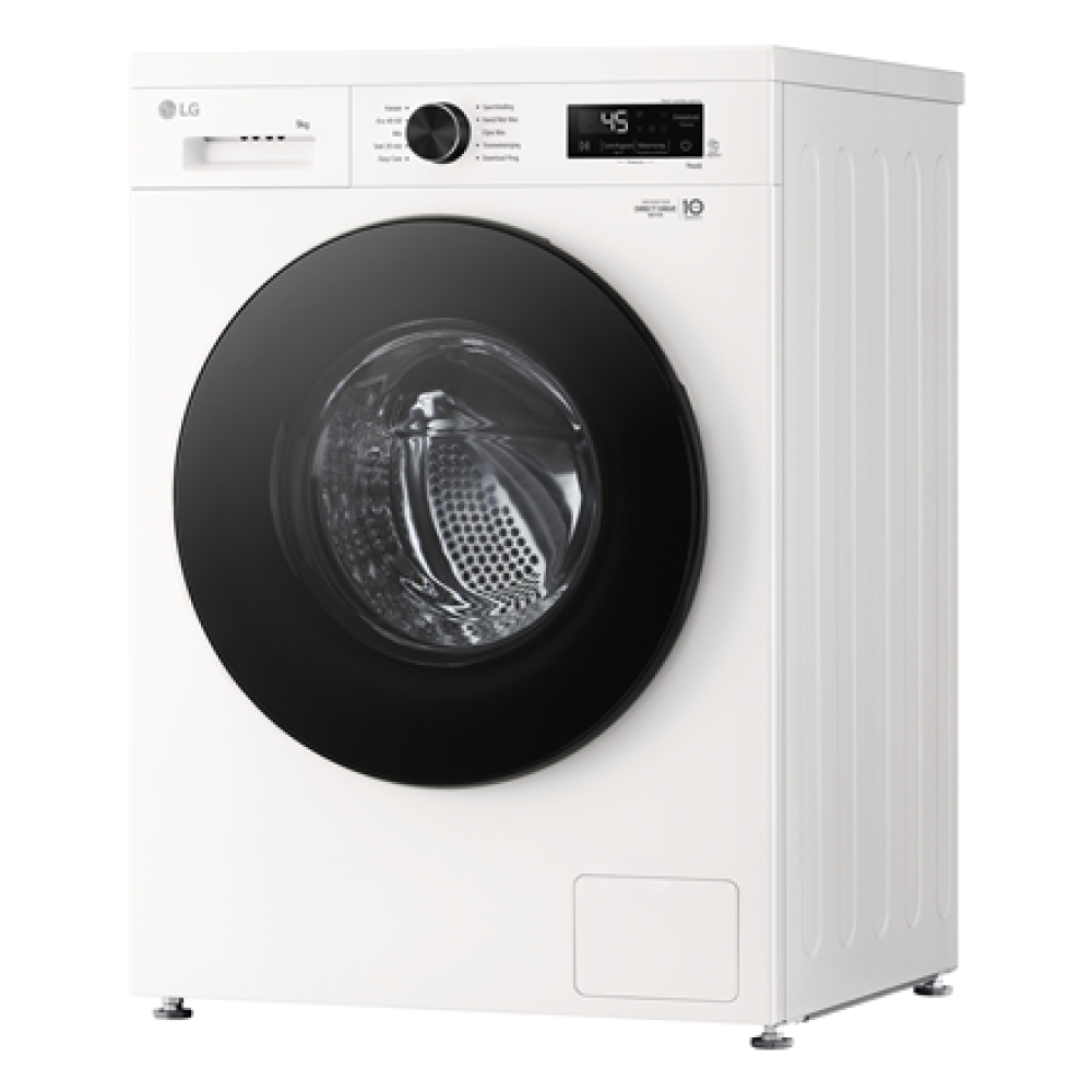 LG Washing machine , F4X1009NWB , Energy efficiency class A , Front loading , Washing capacity 9 kg , 1400 RPM , Depth 55 cm , Width 60 cm , Display , LED , Steam function , Direct drive , Wi-Fi , White