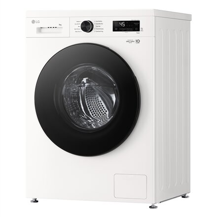 LG , Washing machine , F4X1009NWB , Energy efficiency class A , Front loading , Washing capacity 9 kg , 1400 RPM , Depth 55 cm , Width 60 cm , Display , LED , Steam function , Direct drive , Wi-Fi , White