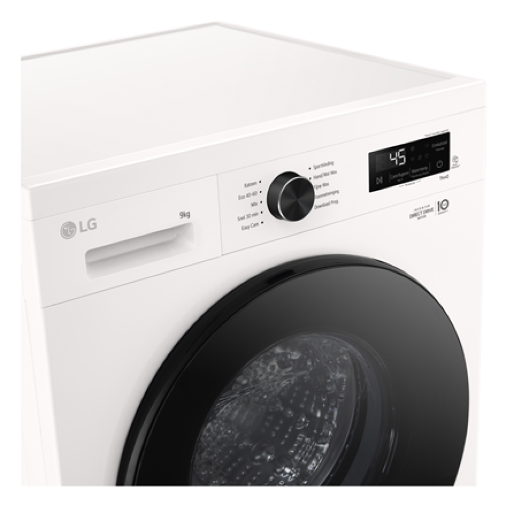 LG Washing machine , F4X1009NWB , Energy efficiency class A , Front loading , Washing capacity 9 kg , 1400 RPM , Depth 55 cm , Width 60 cm , Display , LED , Steam function , Direct drive , Wi-Fi , White