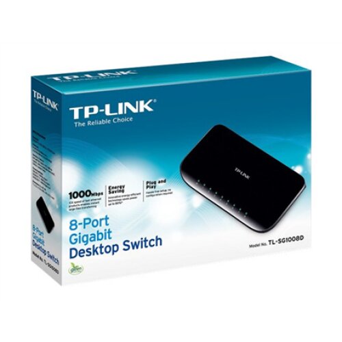 TP-LINK , Switch , TL-SG1008D , Unmanaged , Desktop , Gigabit Ethernet (copper) ports quantity 8 , Power supply type External
