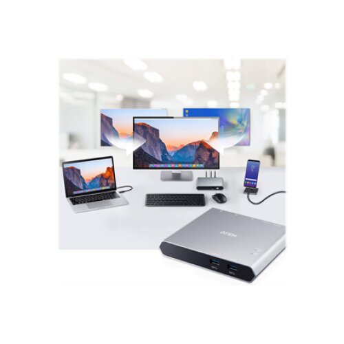 Aten , US3310-AT 2-Port USB-C Dock Switch with Power Pass-through