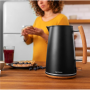 Cecotec Kettle , ThermoSense 400 , Electric , 3000 W , 1.7 L , Stainless steel/BPA , 360° rotational base , Black Woody