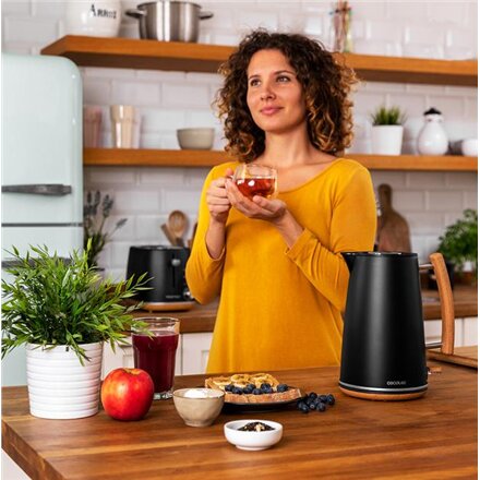 Cecotec Kettle , ThermoSense 400 , Electric , 3000 W , 1.7 L , Stainless steel , 360° rotational base , Black