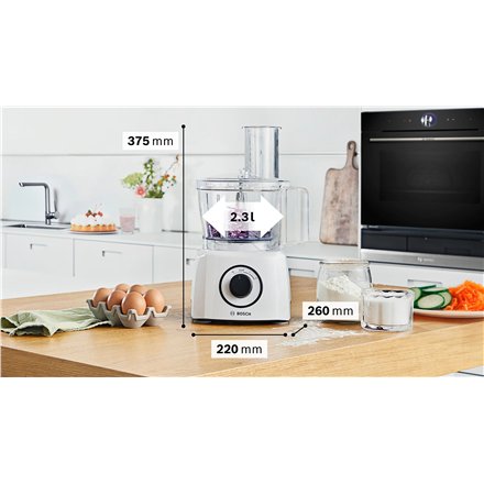 Bosch Food Processor , MCM3230W MultiTalent 3 , 800 W , Number of speeds 2 , Bowl capacity 2.3 L , White