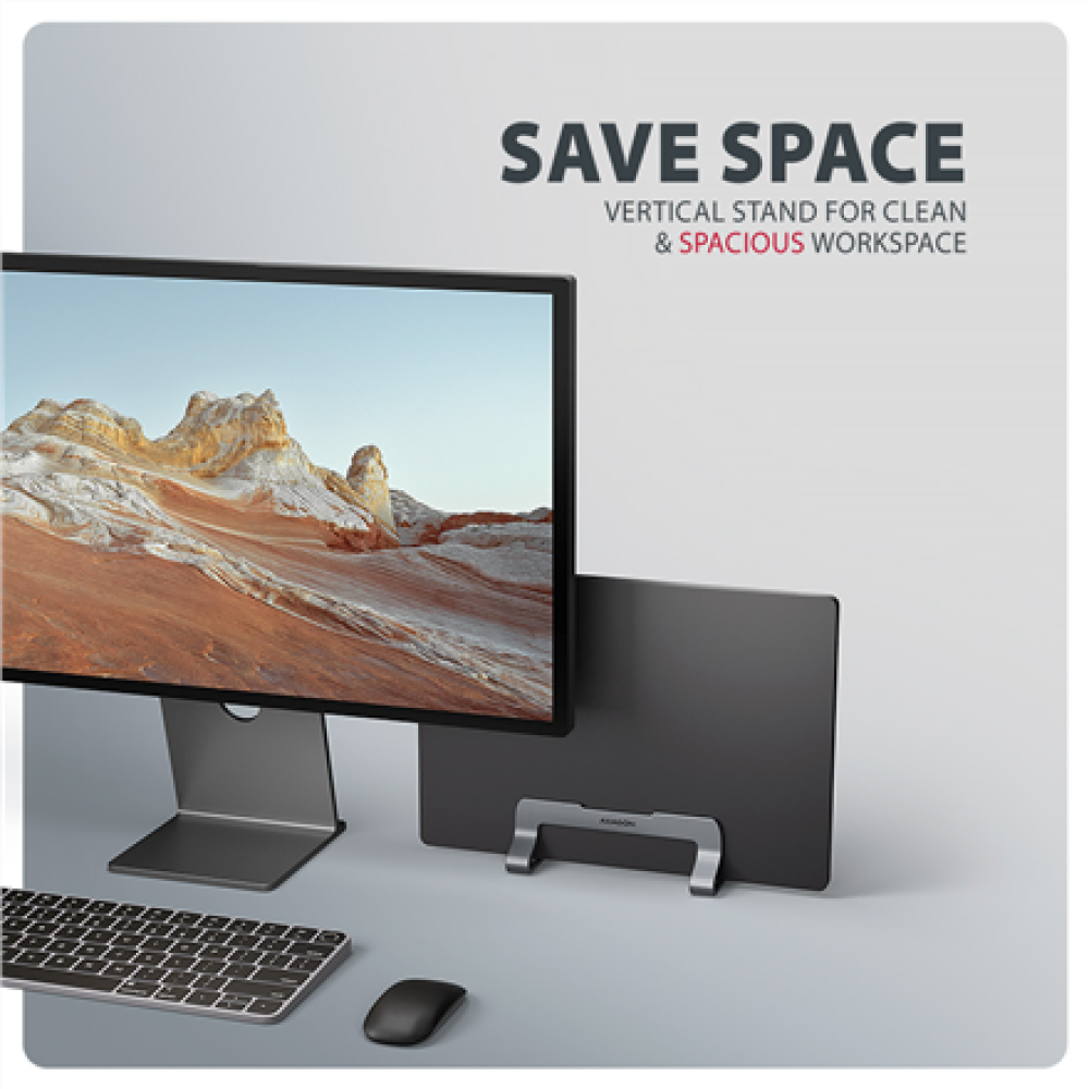 AXAGON STND-VG vertical stand for laptops and tablets , Adjustable width , 10-17.3 , Grey