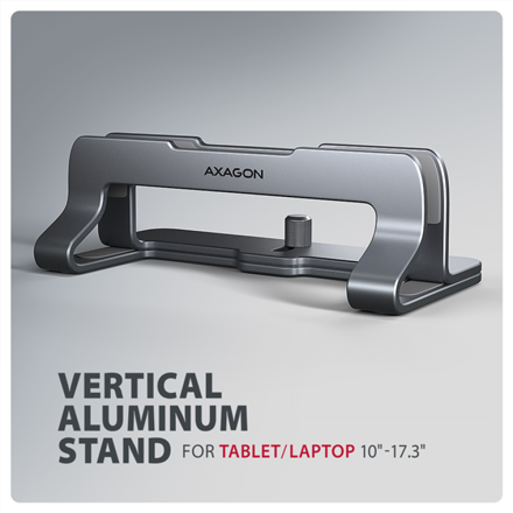 AXAGON STND-VG vertical stand for laptops and tablets , Adjustable width , 10-17.3 , Grey
