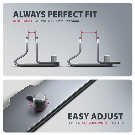 AXAGON STND-VG vertical stand for laptops and tablets , Adjustable width , 10-17.3 , Grey