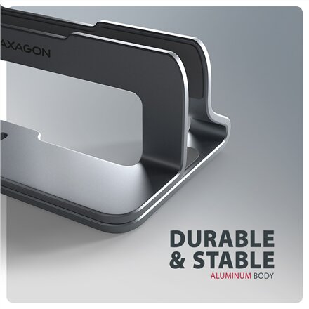 AXAGON STND-VG vertical stand for laptops and tablets , Adjustable width , 10-17.3 , Grey