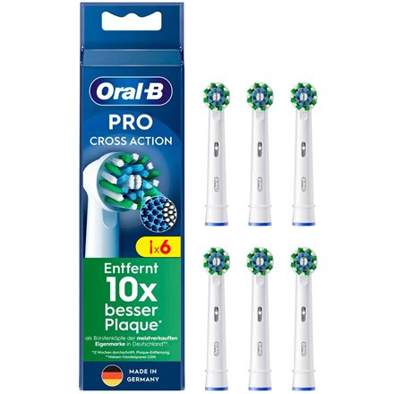 Oral-B Pro Cross Action Replaceable Toothbrush Heads, 6-pack, White