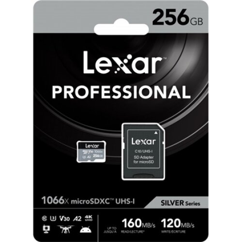 Lexar , High-Performance 1066x , UHS-I , 256 GB , MicroSDXC , Flash memory class 10