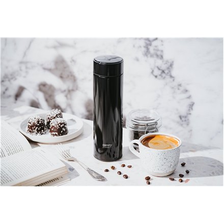 Adler , Thermal Flask , CR 4507bk , Capacity 0.473 L , Material Stainless steel/Silicone , Black