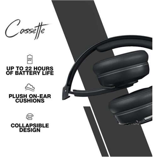 Skullcandy , Wireless Headphones , Cassette , Wireless/Wired , On-Ear , Microphone , Black