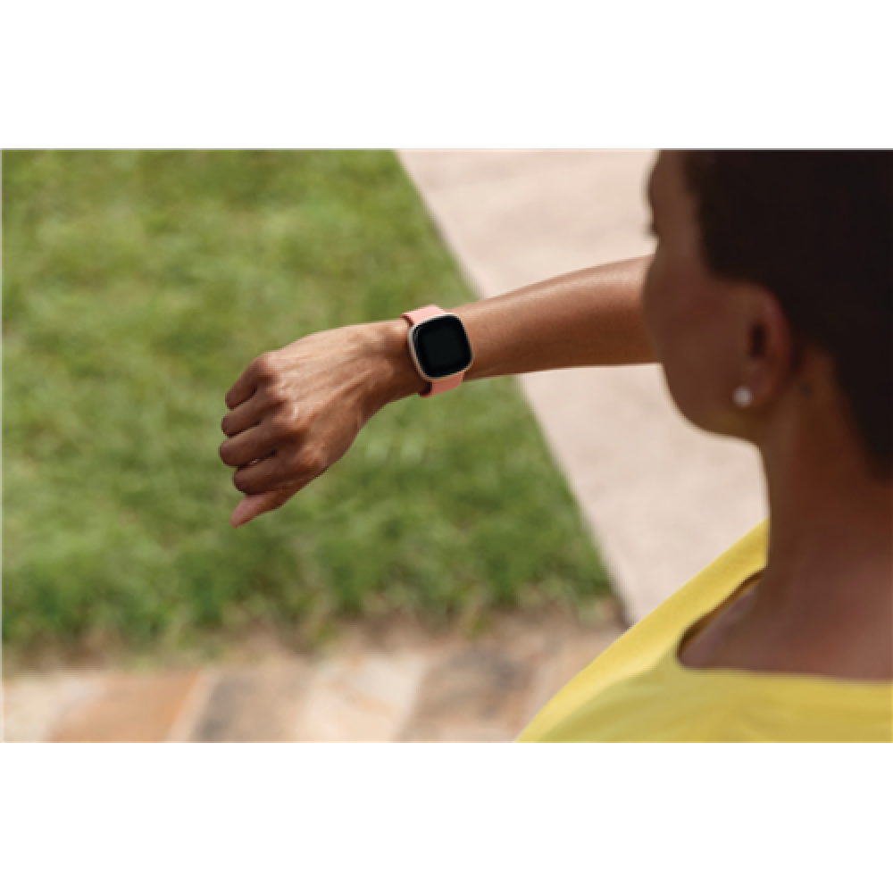 Fitbit Versa 3 Smart watch, GPS (satellite), AMOLED, Touchscreen, Heart rate monitor, Activity monitoring 24/7, Waterproof, Bluetooth, Wi-Fi, Pink Clay/Soft Gold Aluminum