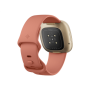 Fitbit Versa 3 Smart watch NFC GPS (satellite) AMOLED Touchscreen Activity monitoring 24/7 Waterproof Bluetooth Wi-Fi Pink Clay/Soft Gold Aluminum