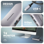 AXAGON Multi port USB-C 10Gbps hub , HMC-6G2L