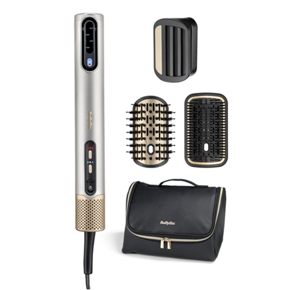 BABYLISS , Hair styling comb , Air Wand AS6555E , Ion conditioning , Number of heating levels 4 , 1600 W , Chrome