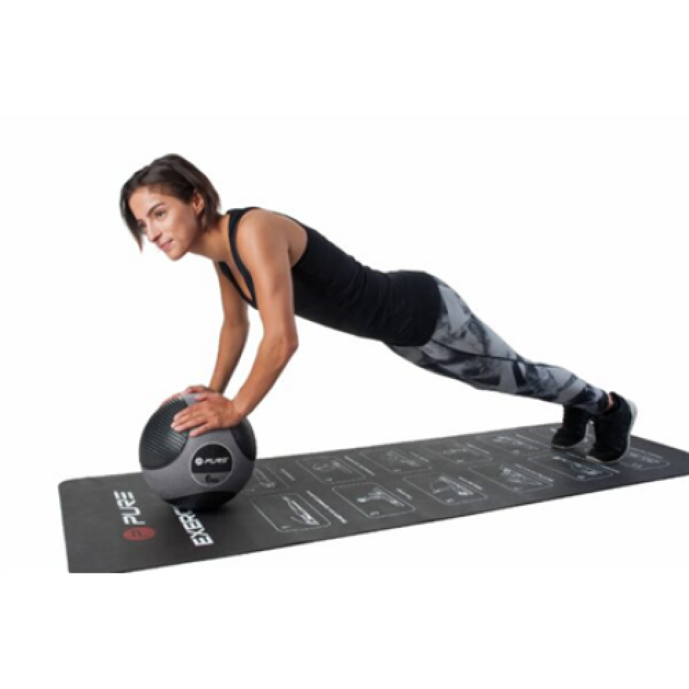Pure2Improve Exercise Mat (182 X 61 X 0.4 cm) Black, PVC (Polyvinylchloride)