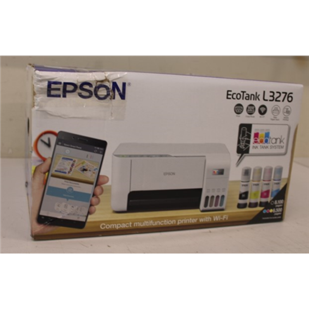 SALE OUT. Epson EcoTank L3276 3-in-1 colour, Print, Scan, Copy , Epson Multifunctional Printer , EcoTank L3276 , Inkjet , Colour , 3-in-1 , A4 , Wi-Fi , White , DAMAGED PACKAGING
