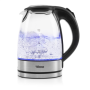 Tristar , Glass Kettle with LED , WK-3377 , Electric , 2200 W , 1.7 L , Glass , 360° rotational base , Black/Stainless Steel