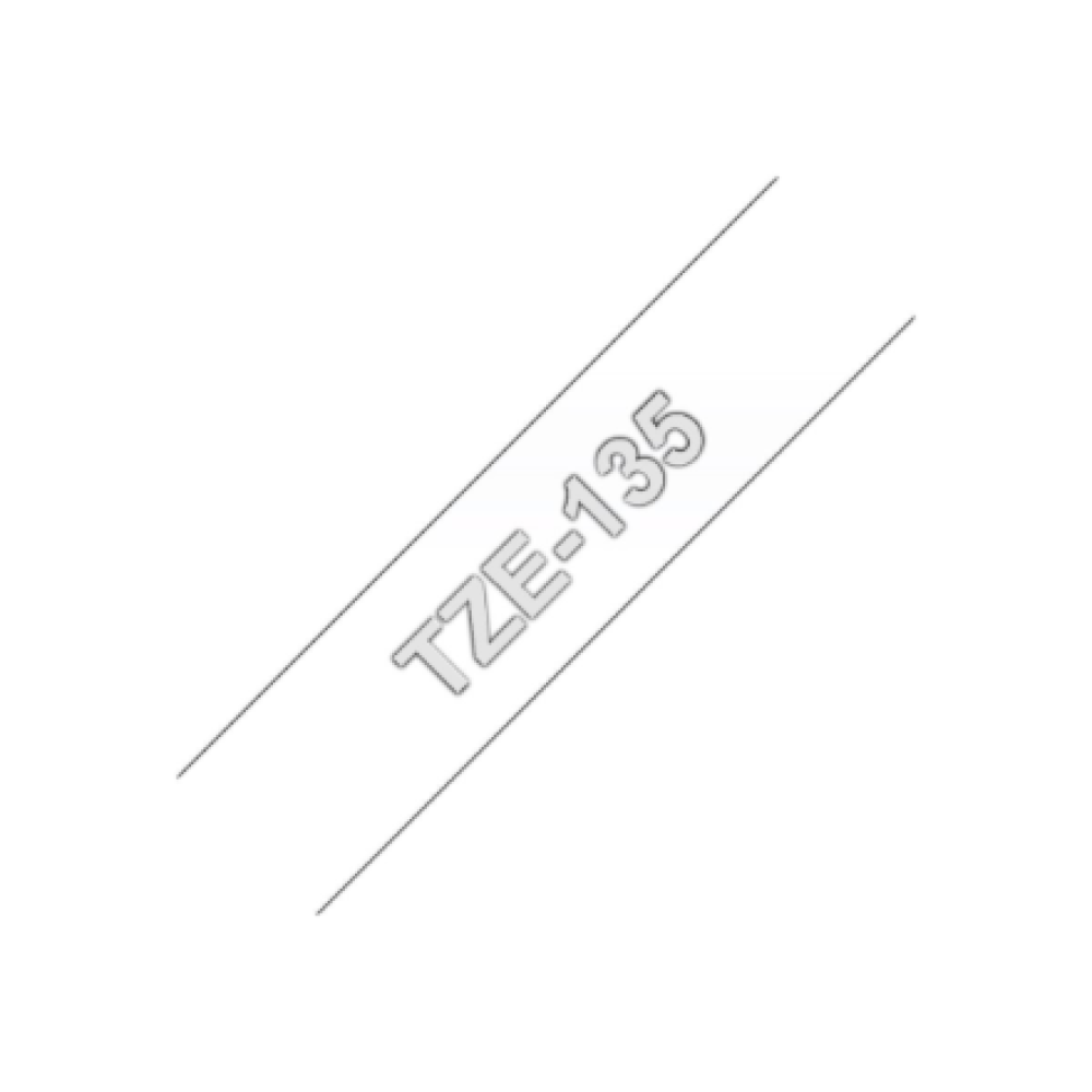 Brother , TZe-135 Laminated Tape , White on Clear , TZe , 8 m , 1.2 cm