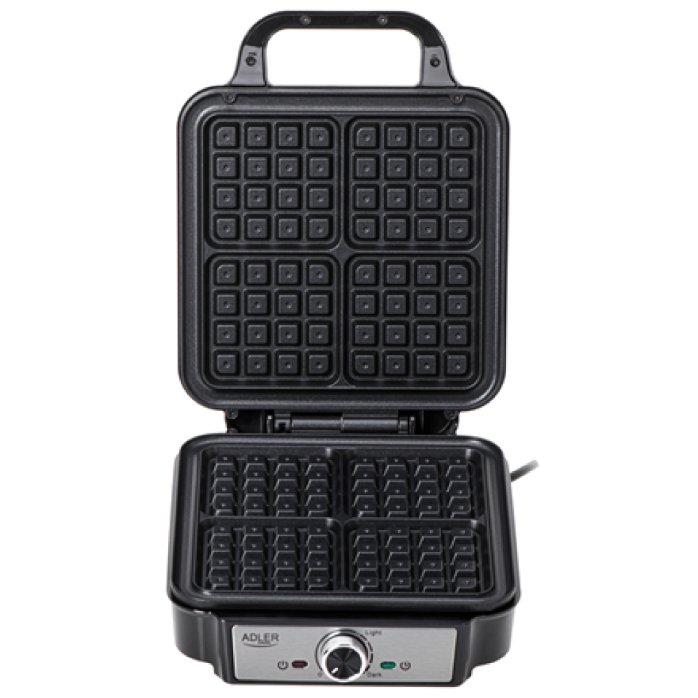 Adler Waffle Maker , AD 3083 , 1800 W , Number of pastry 4 , Belgium , Silver/Black