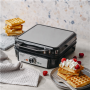 Adler Waffle Maker , AD 3083 , 1800 W , Number of pastry 4 , Belgium , Silver/Black