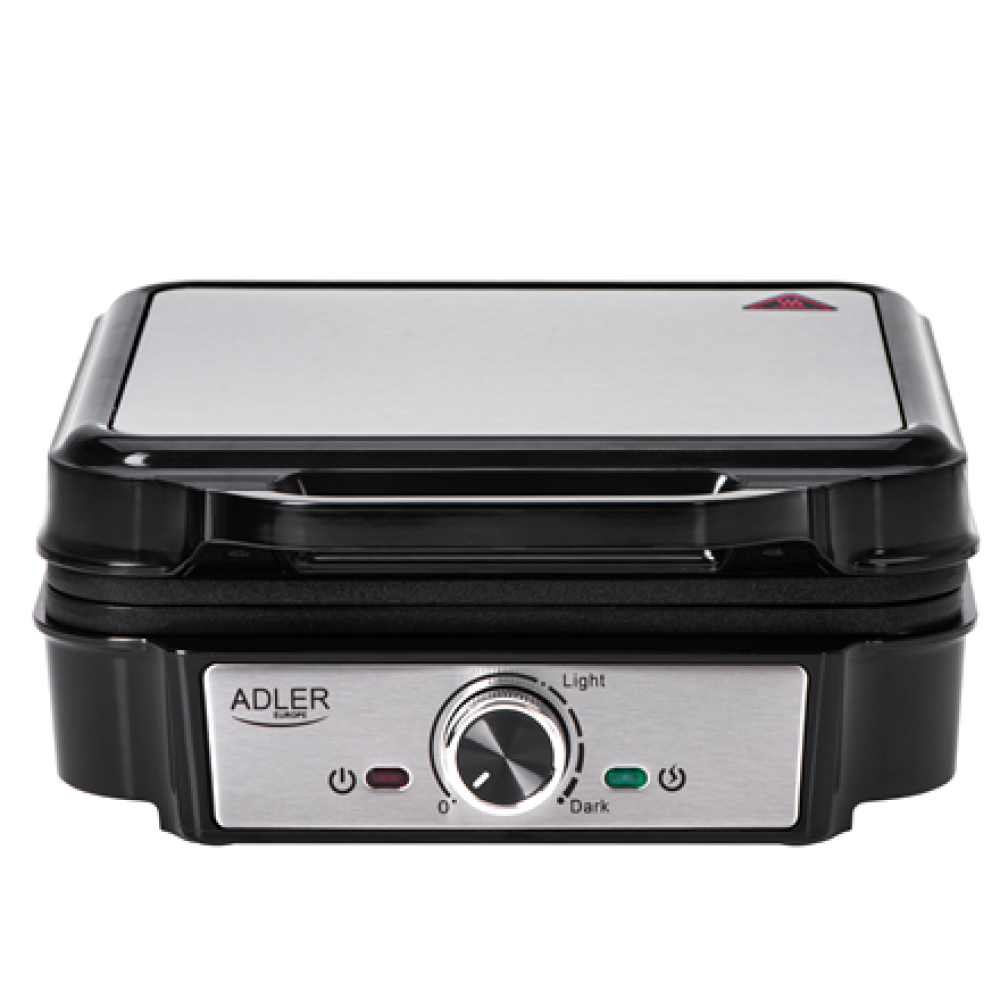 Adler Waffle Maker , AD 3083 , 1800 W , Number of pastry 4 , Belgium , Silver/Black