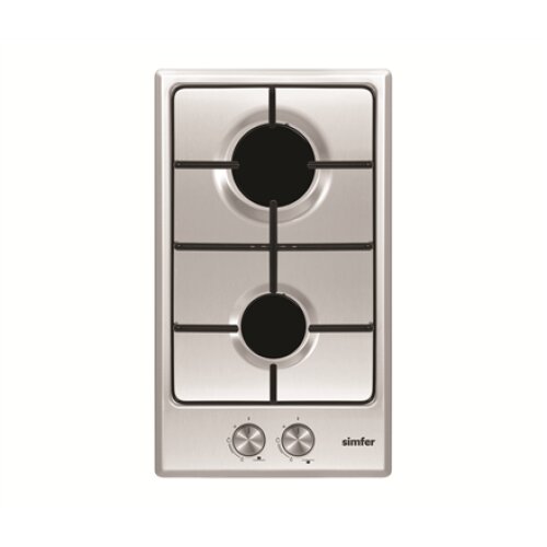 Simfer , Hob , H3.200.VGRIM , Gas , Number of burners/cooking zones 2 , Rotary knobs , Stainless steel