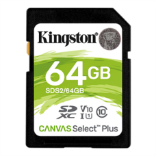 Kingston , Canvas Select Plus , UHS-I , 64 GB , SDXC , Flash memory class 10