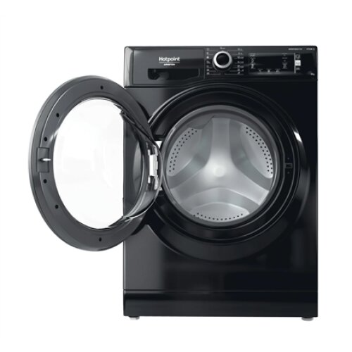 Hotpoint , Washing machine , NLCD 946 BS A EU N , Energy efficiency class A , Front loading , Washing capacity 9 kg , 1400 RPM , Depth 60.5 cm , Width 59.5 cm , Display , LCD , Steam function , Black