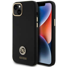 GUESS , GUHCP15M4DGPK , Back cover , Apple , iPhone 15 Plus/14 Plus , TPU, Silicone, Microfiber , Black